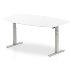 Dynamic High Gloss 1800mm Writable Boardroom Table White Top Silver Height Adjustable Leg I003553 DD