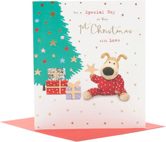 Boofle Baby Boys 1st Christmas Card - Cute Design