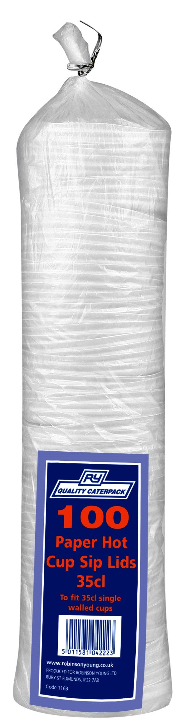 Caterpack Sip Thru Lid for 12oz Cup (Pack 100) - 01163