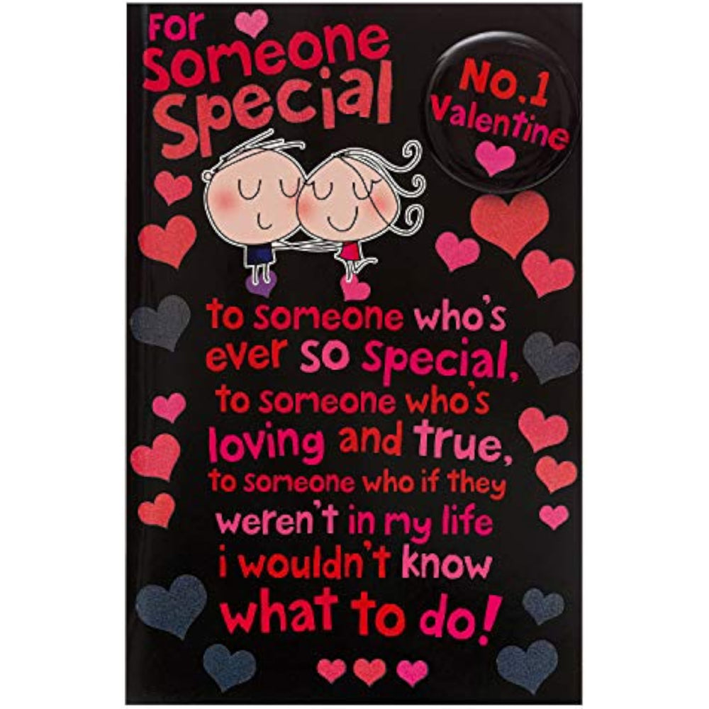 Someone Special Valentines Day Card For Him/Her With Envelope - Large Text & Badge Design