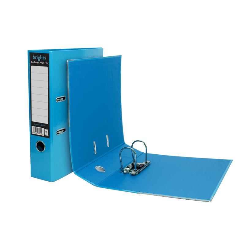 Pukka Brights Lever Arch File Laminated Paper on Board A4 70mm Spine Width Light Blue (Pack 10) - BR-7761