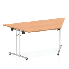Dynamic Impulse 1600mm Folding Trapezium Table Oak Top I000799 DD