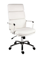 Deco Retro Style Faux Leather Executive Office Chair White - 1097WH DD