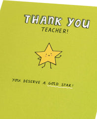 Kindred - Gold Star - Thank You Teacher Card