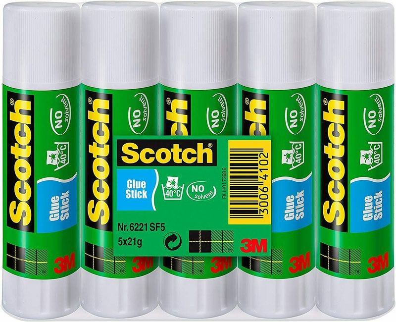 Scotch Permanent Glue Stick 21g (Pack 5) 7100115512