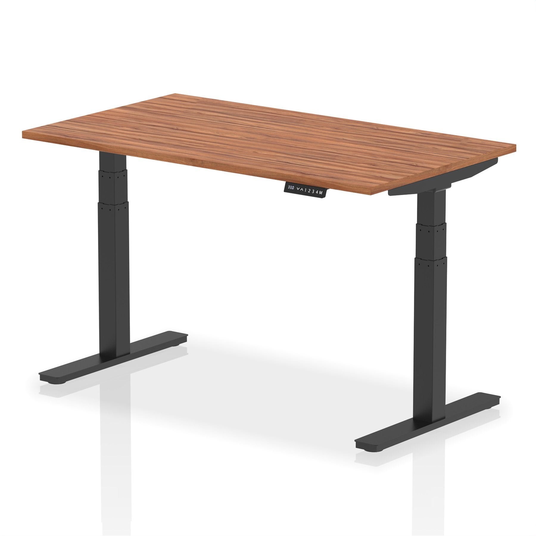 Dynamic Air 1400 x 800mm Height Adjustable Desk Walnut Top Black Leg HA01190 DD