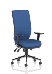 Chiro High Back Chair Blue With Adjustable And Folding Arms KC0002 DD