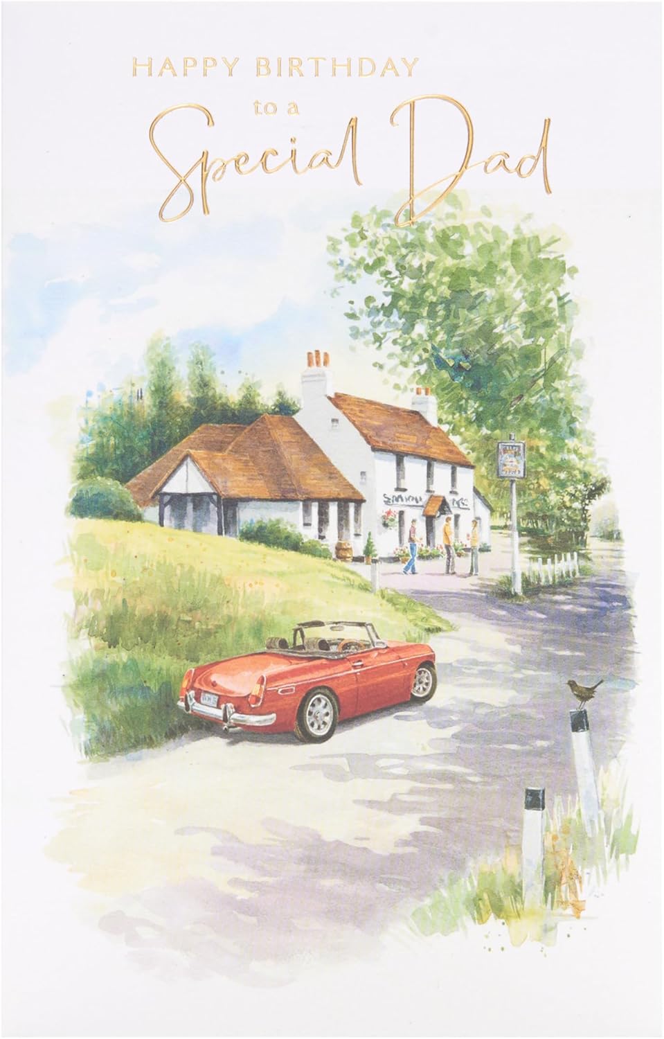 UK Greetings Birthday Card for Dad - Sports Car & Pub Design - Thinking of You Range