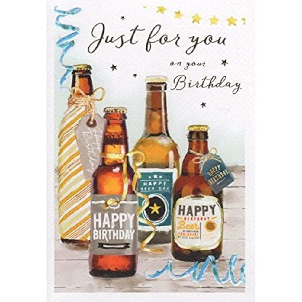 Birthday Card - Just for You Sport Equipment - from The Essence Range - Embossed Finish.