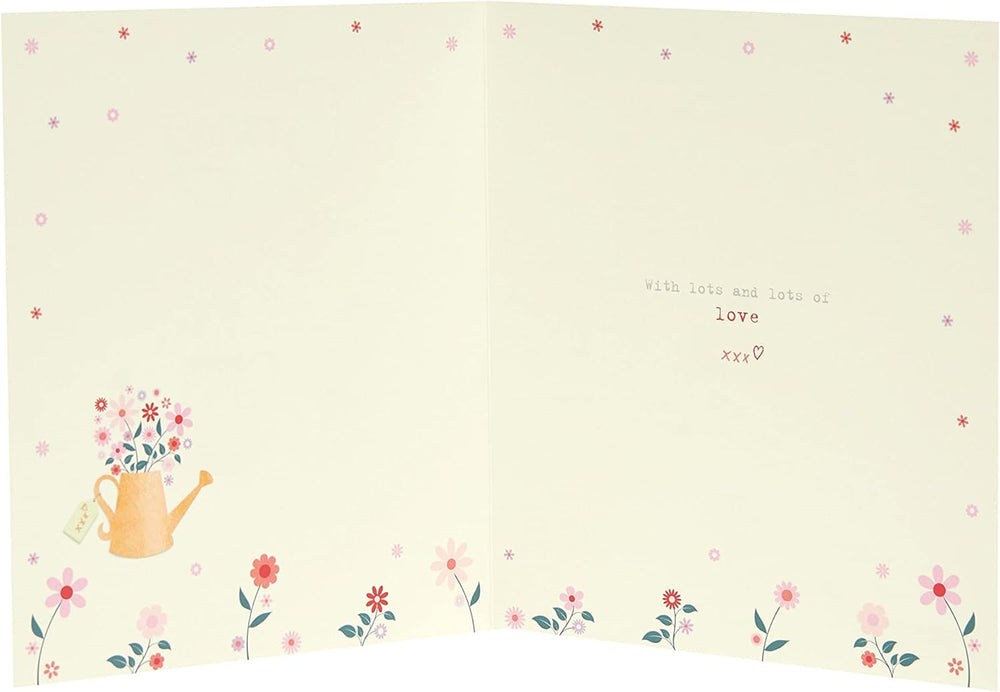 Boofle Birthday Card For Granny With Envelope - Cute Design Watering Flowers