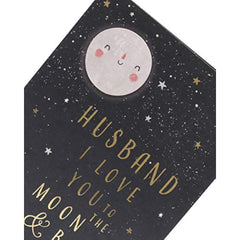 Watermark Husband Anniversary Card - Anniversary Card for Husband - Cute Card for Husband - Romantic Anniversary Card - I Love You to The Moon and Back - Gift Card for Him
