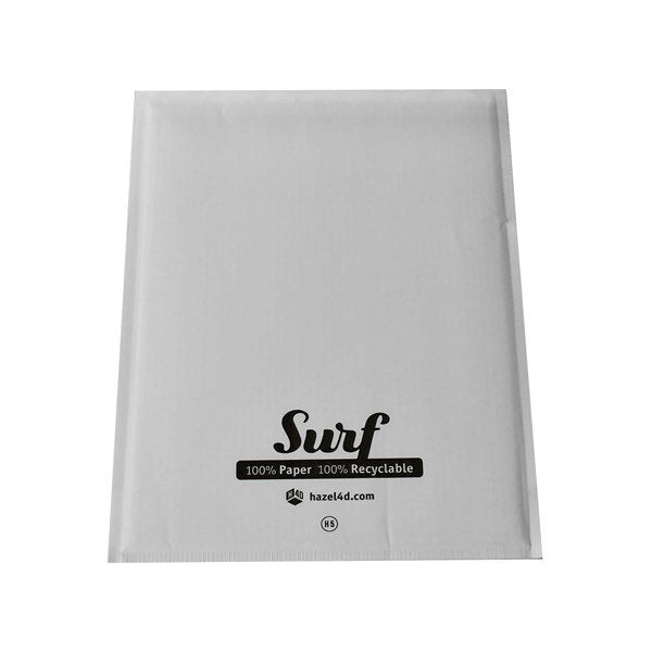 Surf All Paper Padded Mailing Envelopes Size H(5) 100% Recyclable Internal Size 270mm x 360mm White (Box 100) - HONEYH5