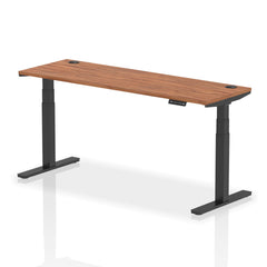 Dynamic Air 1800 x 600mm Height Adjustable Desk Walnut Top Cable Ports Black Leg HA01232 DD