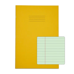 Rhino A4 Special Exercise Book 48 Page Ruled F8M Yellow with Tinted Green Paper (Pack 10) - EX68139G-0 DD