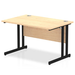 Impulse 1200 x 800mm Straight Desk Maple Top Black Cantilever Leg MI003223 DD