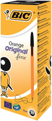 Bic Orange Ballpoint Pen 0.8mm Tip 0.30mm Line Black (Pack 20) - 1199110114