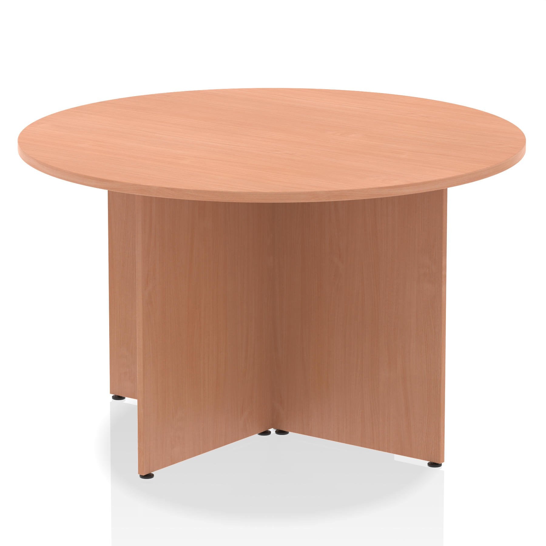 Dynamic Impulse W1200 x D1200 x H730mm Free-Standing Round Table Panel Arrowhead Leg Beech Finish - I003400 DD
