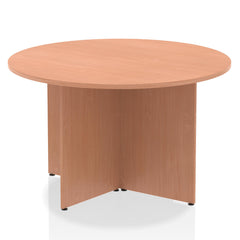 Dynamic Impulse W1200 x D1200 x H730mm Free-Standing Round Table Panel Arrowhead Leg Beech Finish - I003400 DD