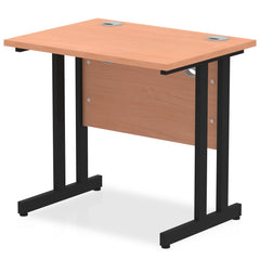 Impulse 800 x 600mm Straight Desk Beech Top Black Cantilever Leg MI003221 DD