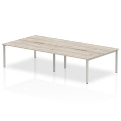 Dynamic Evolve Plus 1600mm B2B 4 Person Desk Grey Oak Top Silver Frame BE751 DD