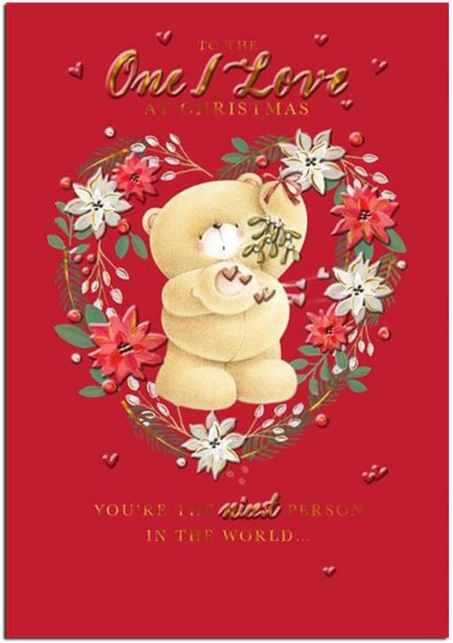 Christmas Greeting Card for the One I Love with Romantic Festive Design and Heartfelt Wishes