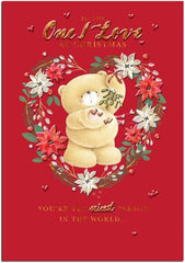 Christmas Greeting Card for the One I Love with Romantic Festive Design and Heartfelt Wishes
