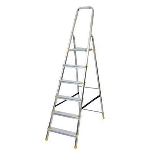 Slingsby Aluminium 6 Tread Platform Step Ladder (Platform Sits 1190mm Above The Floor) 150Kg Capacity - 405008 DD