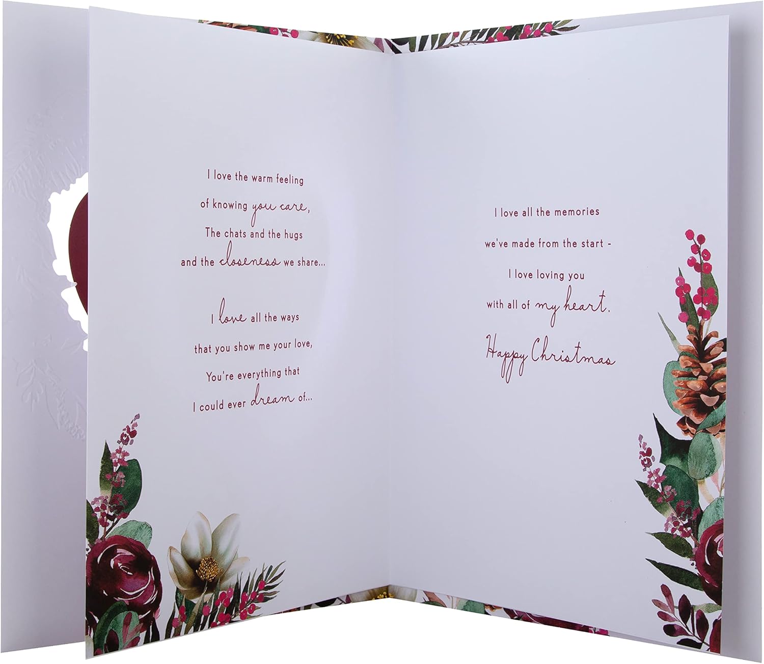 Hallmark Boxed Christmas Card for Girlfriend – Traditional Heart and Verse Design