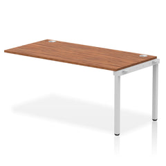 Impulse Single Row Bench Desk Extension Kit W1600 x D800 x H730mm Walnut Finish Silver Frame - IB00380 DD