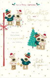 Christmas Greeting Card for Daughter and Son-in-Law – Cute Boofle Embellished Festive Design