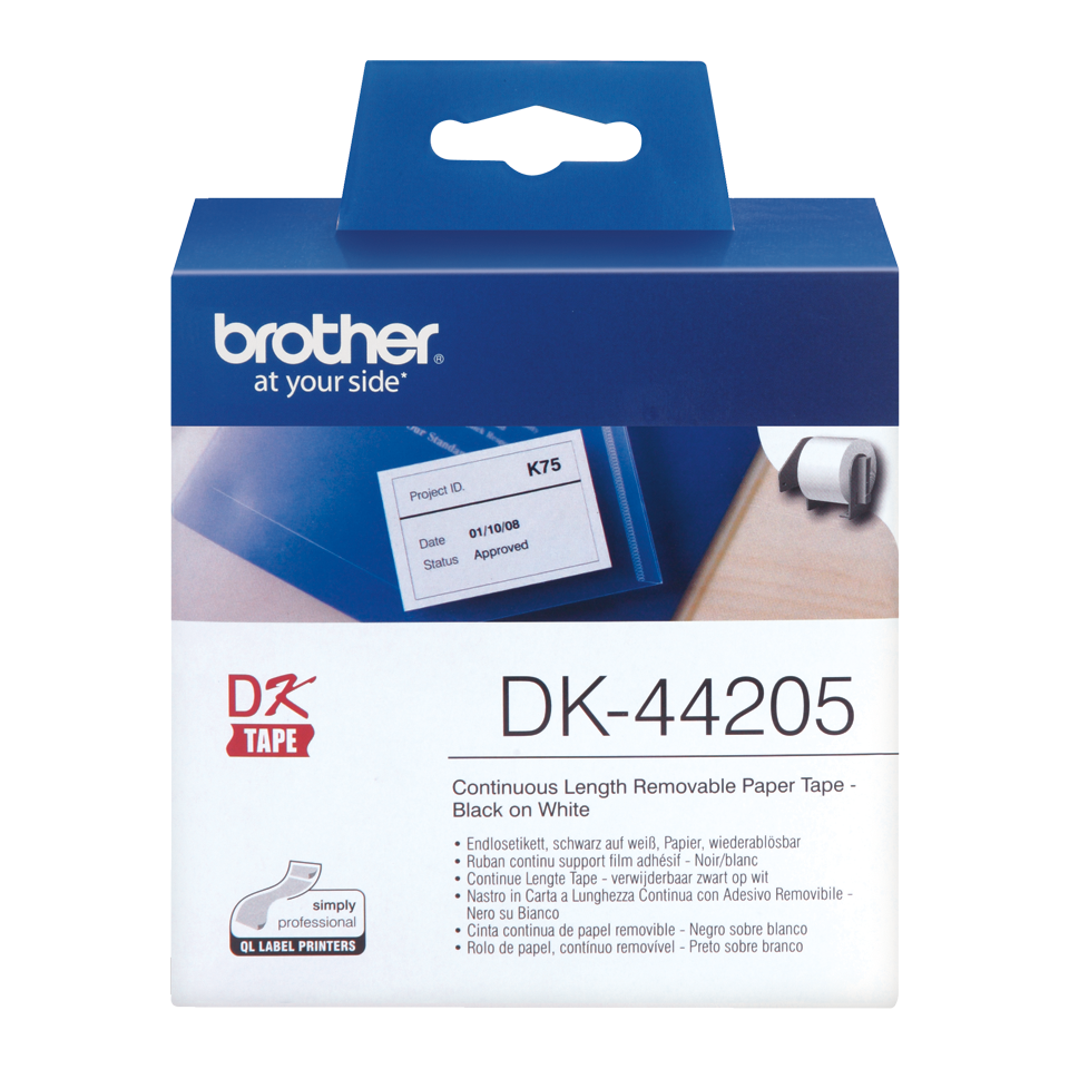 Brother Continuous Removable Paper Roll 62mm x 30m - DK44205