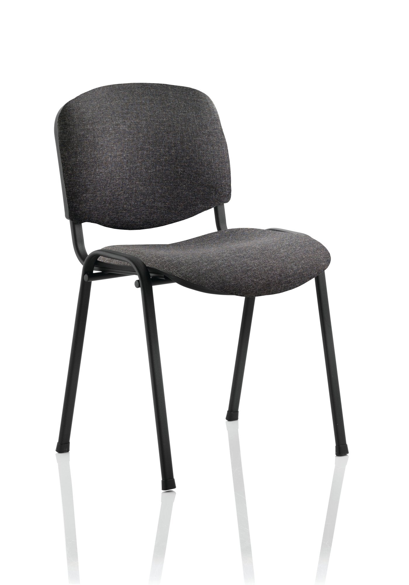 ISO Stacking Chair Charcoal Fabric Black Frame BR000059 DD