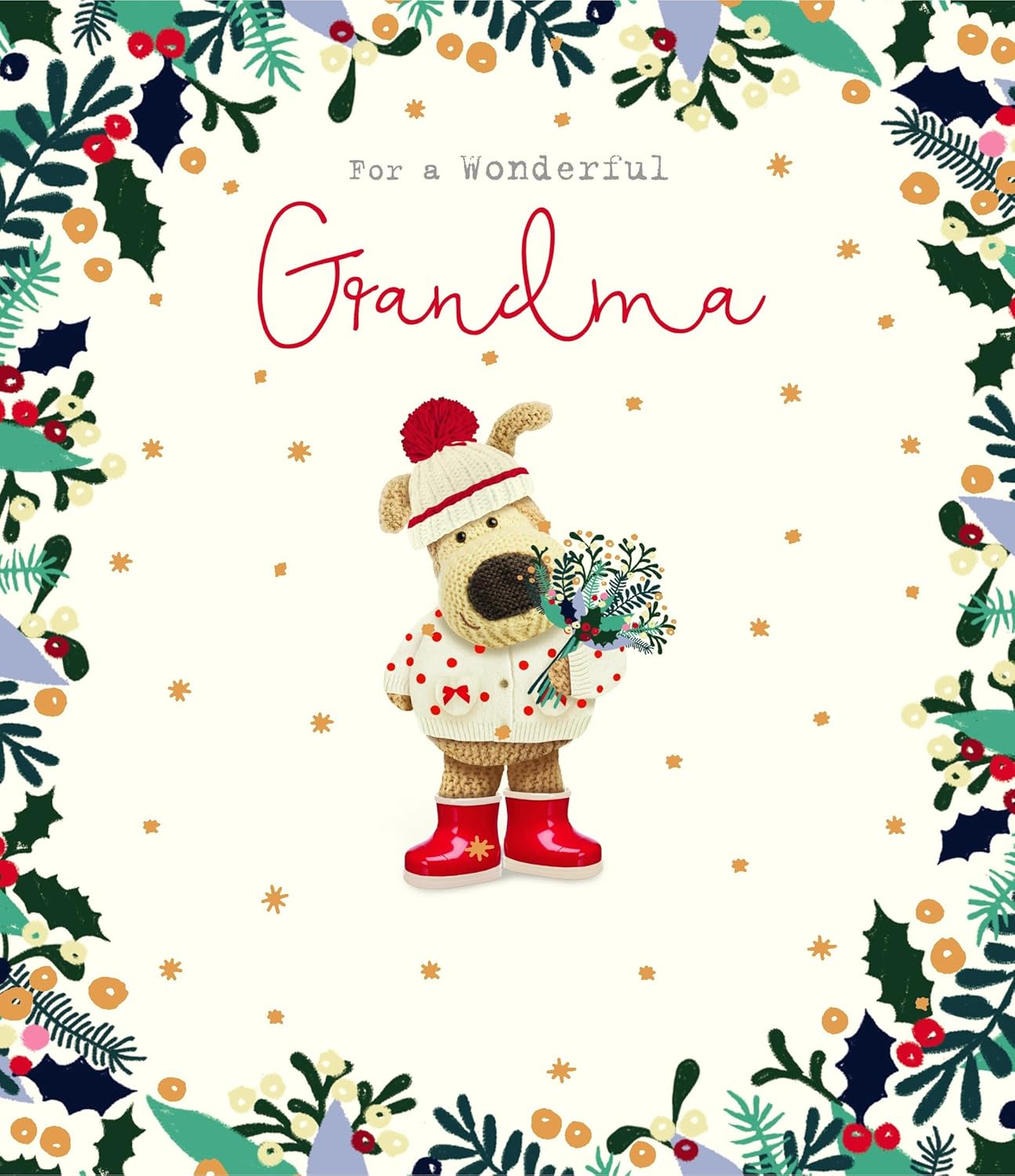 Boofle Christmas Card for Grandma – Wonderful Boo-Tiful Blooms Festive Design