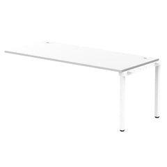 Dynamic Impulse W1800 x D800 x H750 Single Row Bench Desk Extension Kit With Cable Management Ports Goal Post Leg White Finish White Frame - IB00483 DD