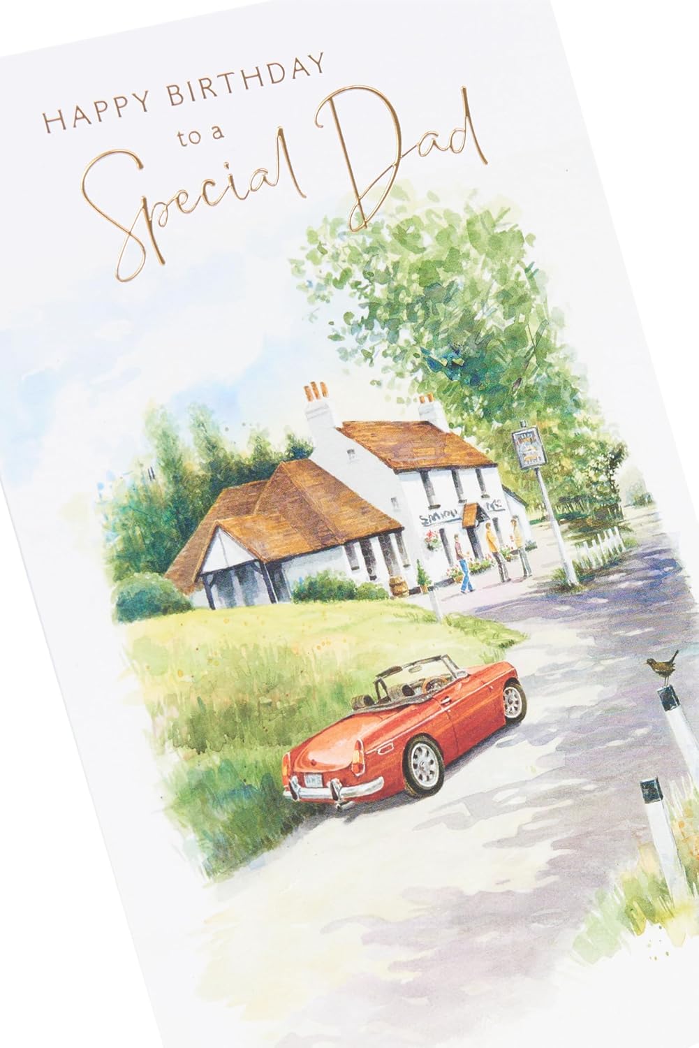 UK Greetings Birthday Card for Dad - Sports Car & Pub Design - Thinking of You Range