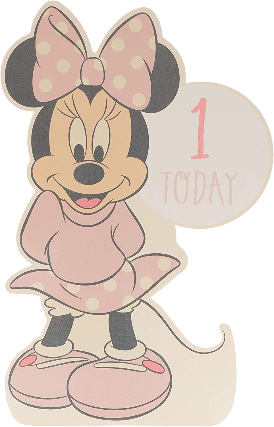 You're 1 Disney Minnie Mouse Die Cut Design Baby Girl Birthday Card
