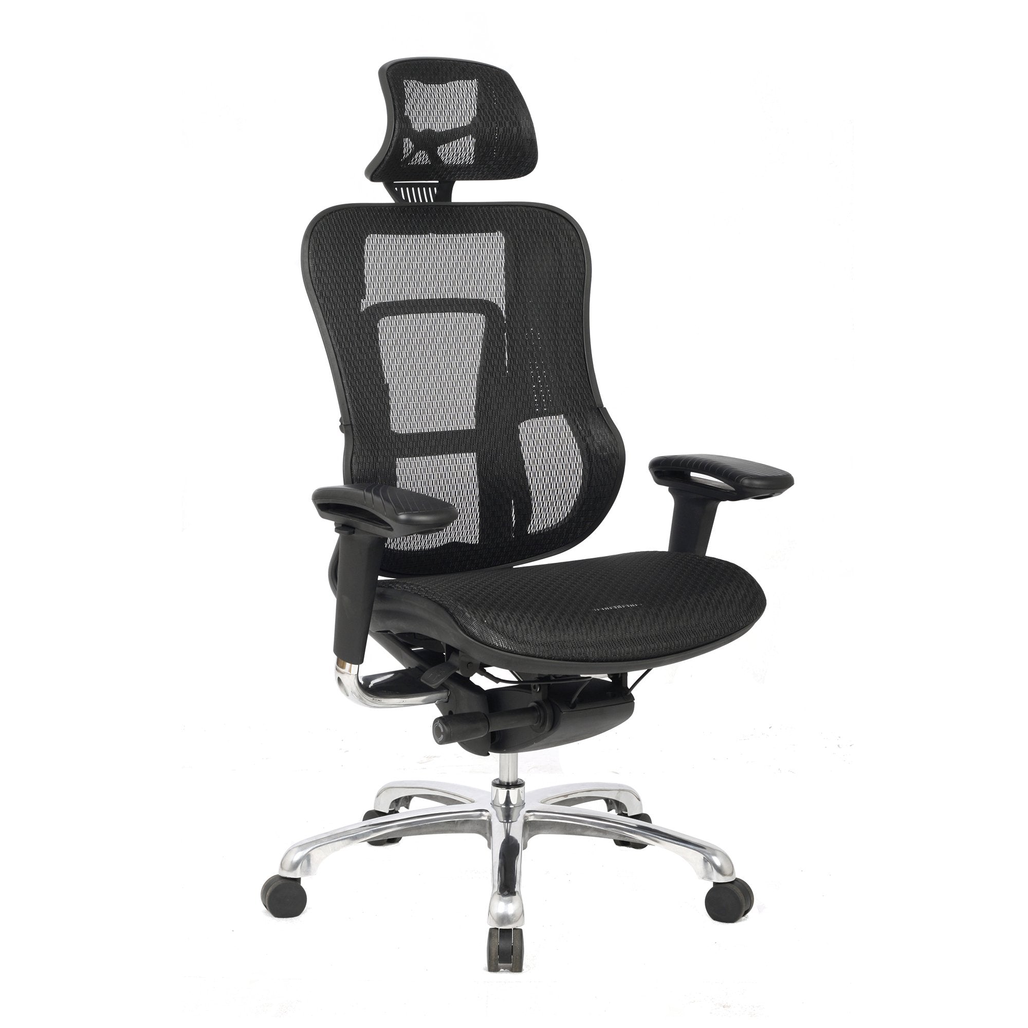 Nautilus Designs Aztec Designer High Back Mesh Synchronous Executive Office Chair With Headrest and Multi-Adjustable Arms Black - BCM/H222/BK DD