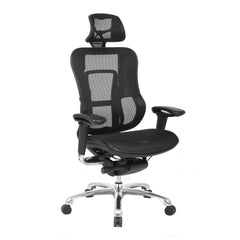 Nautilus Designs Aztec Designer High Back Mesh Synchronous Executive Office Chair With Headrest and Multi-Adjustable Arms Black - BCM/H222/BK DD