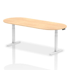 Dynamic Impulse W2400 x D1000 x H660-1310mm Height Adjustable Boardroom Table Maple Finish White Frame - I003561 DD