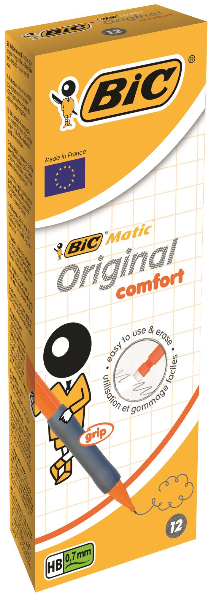Bic Matic Grip Mechanical Pencil HB 0.7mm Lead Assorted Colour Barrel (Pack 12) - 8902841