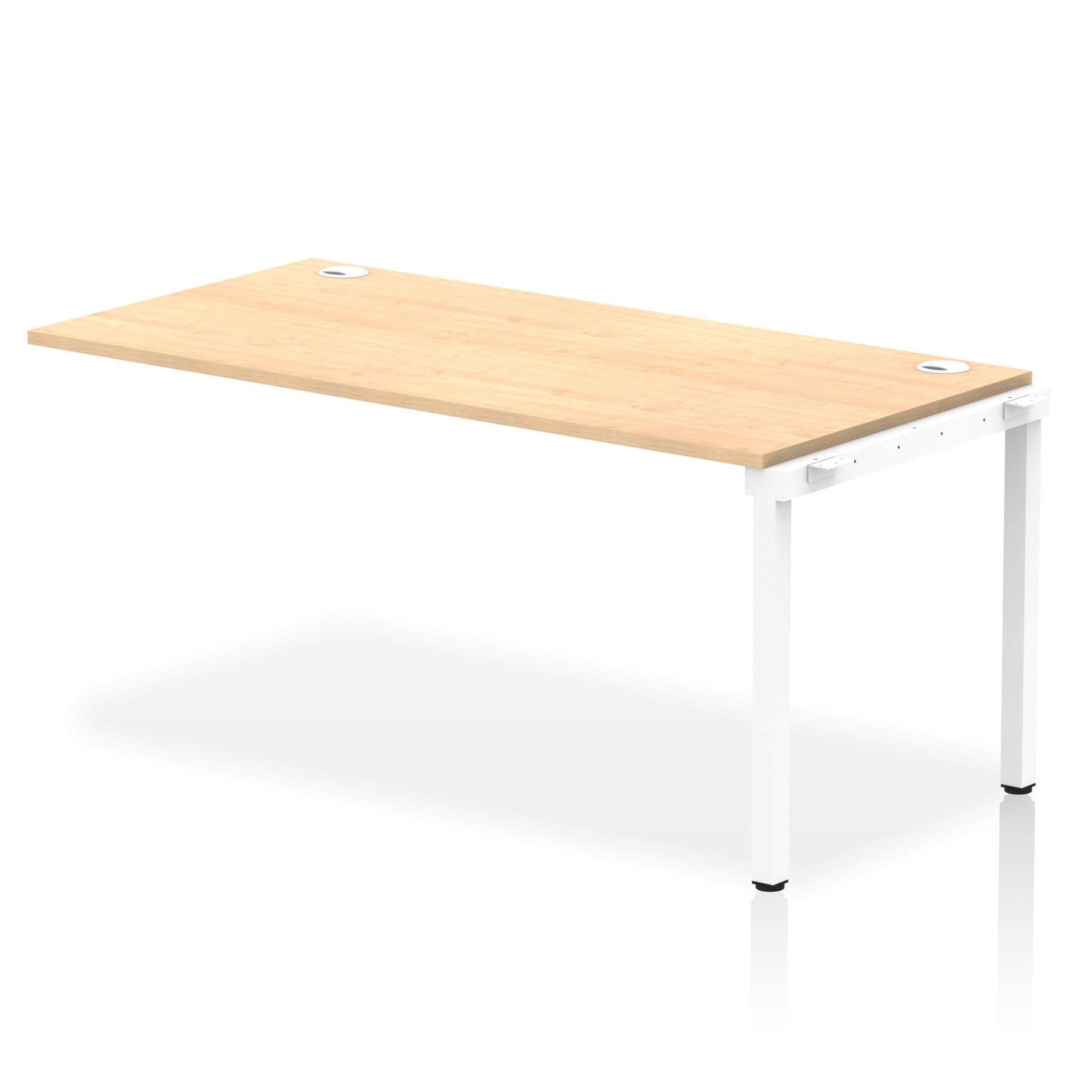 Impulse Single Row Bench Desk Extension Kit W1600 x D800 x H730mm Maple Finish White Frame - IB00384 DD