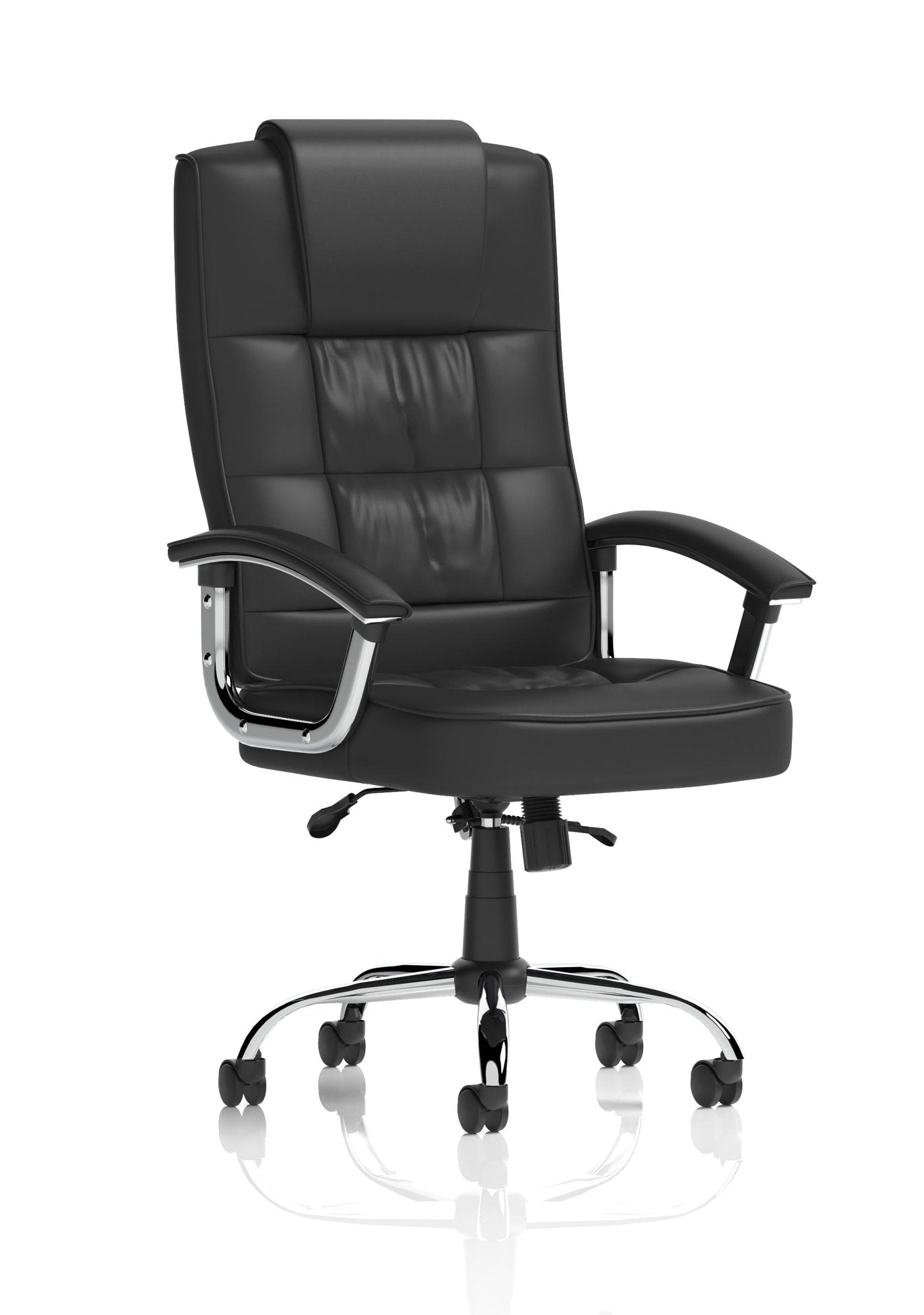 Moore Deluxe Executive Leather Chair Black with Arms EX000045 DD