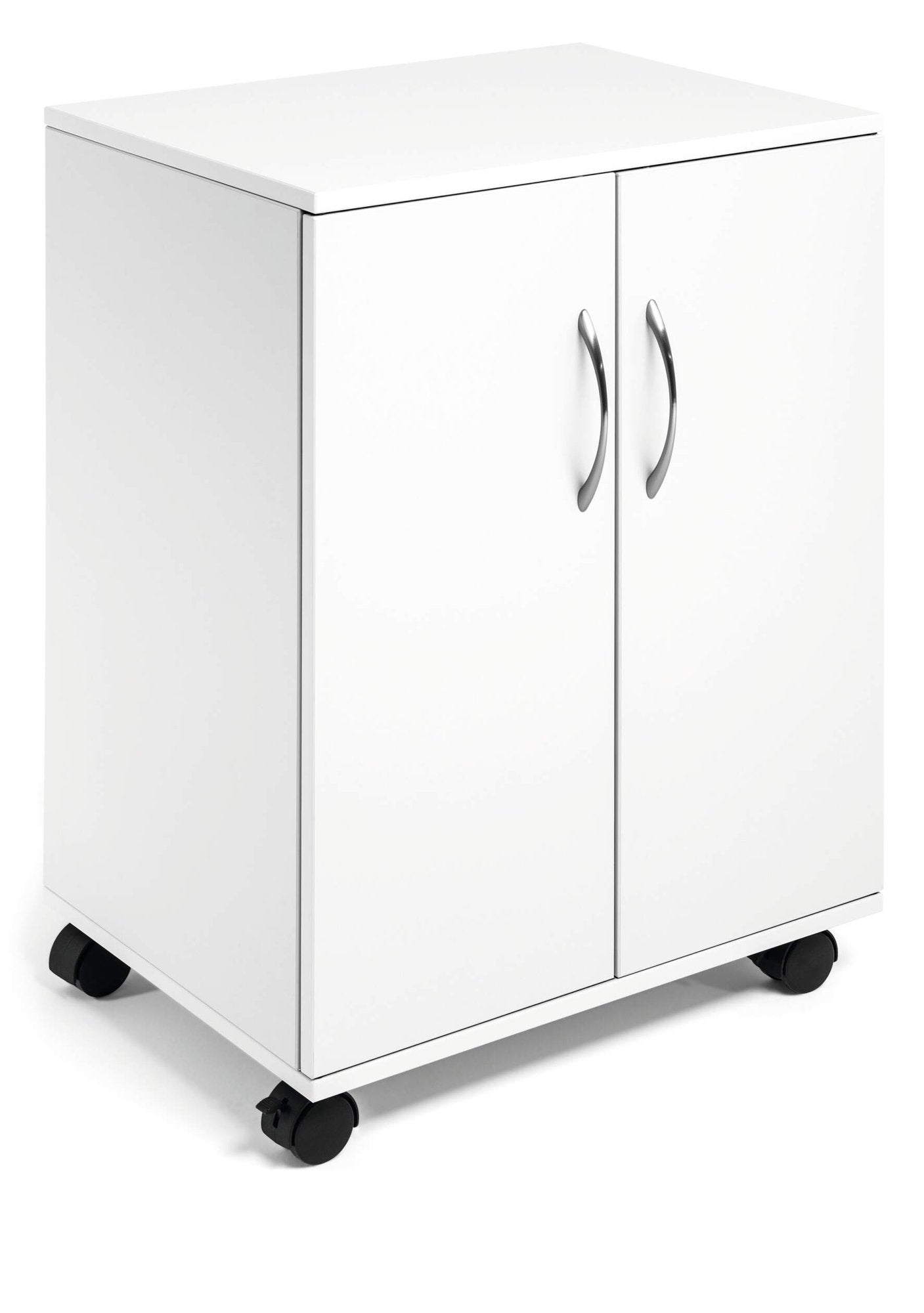 Durable Multi Function Storage Trolley 74x53cm Closed with Doors White - 311502 DD