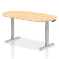 Dynamic Impulse W1800 x D1000 x H660-1310mm Height Adjustable Boardroom Table Maple Finish Silver Frame - I003542 DD