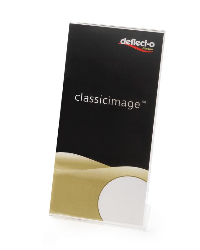 Deflecto 1/3 A4 Portrait Slanted Literature Display Sign Holder Crystal Clear - 45201
