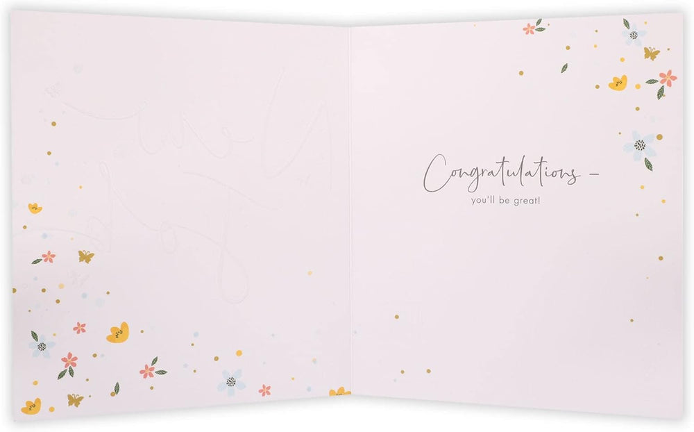 New Job Florals and Butterflies Design Card