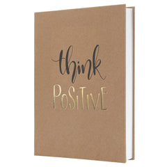 Sigel Jolie Notebook A5 Hardcover A5 152x203x19mm Kraft Paper Cover 192 100gsm Ruled Pages With Embossed Think Positive - JN801