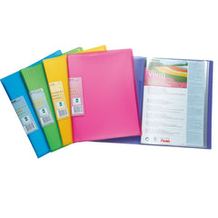Pentel Recycology A4 Vivid Display Book 30 Pocket Assorted Colours (Pack 5) - DCF343/MIX