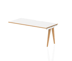 Oslo 1600mm Single Row Extension Kit White Top Natural Wood Edge White Frame OSL0115 DD
