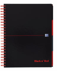 Oxford Black n Red Project Book A4 Hardback Wirebound Ruled Margin SCRIBZEE Compatible 200 Pages (Pack 3) 100080730
